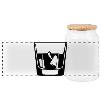 Whiskey Glas Geschenk Barkeeper Kellner  - Panorama Keksdose mit Holzdeckel - Weiß - Vorne