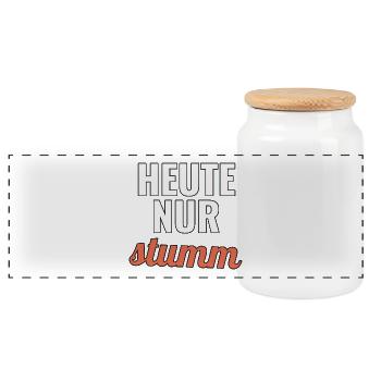 Homeoffice Geschenk für volle Meetingtage - Panorama Keksdose mit Holzdeckel - Weiß - Vorne