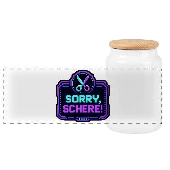 Sorry Schere Retro Arcade Game Over Pixel Shirt - Panorama Keksdose mit Holzdeckel - Weiß - Vorne