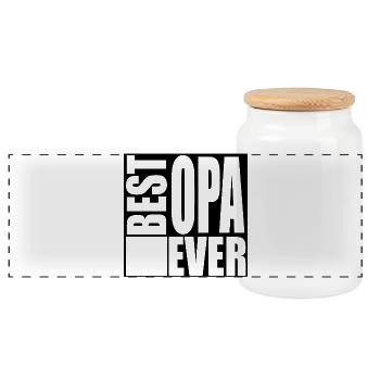 Bester Opa Spruch - Panorama Keksdose mit Holzdeckel - Weiß - Vorne