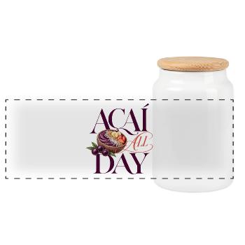 Açaí All Day Bowl - Acai Bowl Design - Panorama Keksdose mit Holzdeckel - Weiß - Vorne