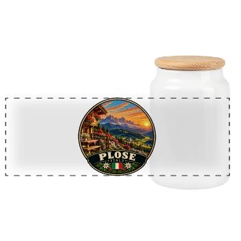 Wandern in den Dolomiten Italien Berge - Panorama Keksdose mit Holzdeckel - Weiß - Vorne