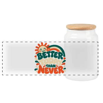 Better Today Than Never - Panorama Keksdose mit Holzdeckel - Weiß - Vorne