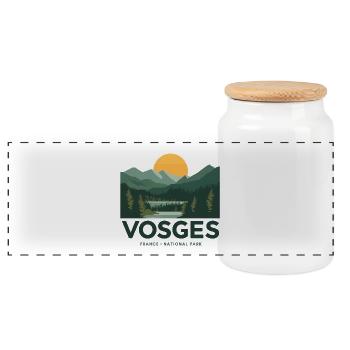 Vosges France National Park - Panorama Keksdose mit Holzdeckel - Weiß - Vorne