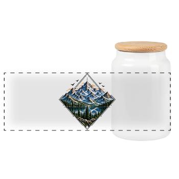 Mountain Paradise – Colorful Nature & Outdoor Adve - Panorama Keksdose mit Holzdeckel - Weiß - Vorne