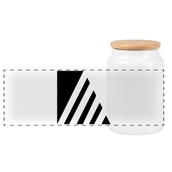 Stylish strokes - Panoramic Cookie Jar with Wooden Lid - white - Front