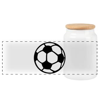 Football deux couleurs - dans le concepteur sur le - Boîte à biscuits avec couvercle en bois - blanc - Devant