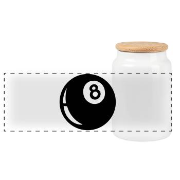 eightball - Boîte à biscuits avec couvercle en bois - blanc - Devant