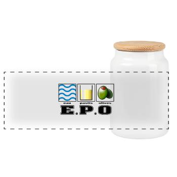 e.p.o eau pastis olives - Boîte à biscuits avec couvercle en bois - blanc - Devant