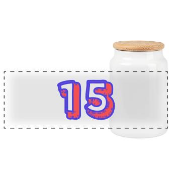 15. 15 YEARS. 15th ANNIVERSARY. 15 YEAR ANNIVERSARY. - Panoramic Cookie Jar with Wooden Lid - white - Front