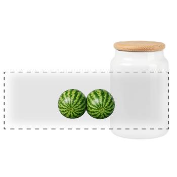 Pastèques - Boîte à biscuits avec couvercle en bois - blanc - Devant