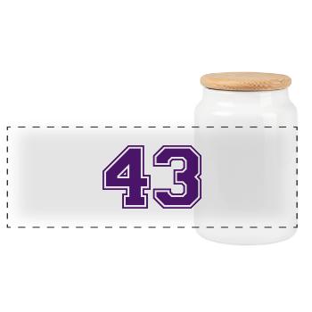 43 - Boîte à biscuits avec couvercle en bois - blanc - Devant