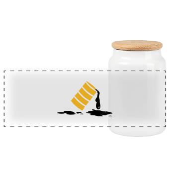 Ölpest / oil spill (2c) - Panoramic Cookie Jar with Wooden Lid - white - Front