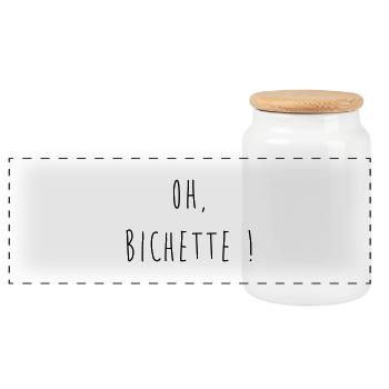 Bichette - Boîte à biscuits avec couvercle en bois - blanc - Devant