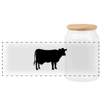 Cow Kuh - Panorama Keksdose mit Holzdeckel - Weiß - Vorne