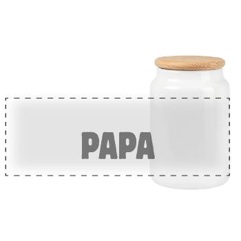 Je suis papa - Boîte à biscuits avec couvercle en bois - blanc - Devant