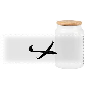 asw20 segelflugzeug - Panorama Keksdose mit Holzdeckel - Weiß - Vorne