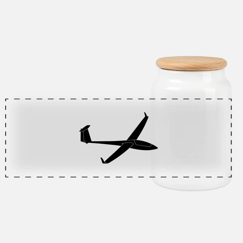 asw20 segelflugzeug - Panorama Keksdose mit Holzdeckel - Weiß