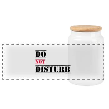 Do not disturb - Panoramic Cookie Jar with Wooden Lid - white - Front