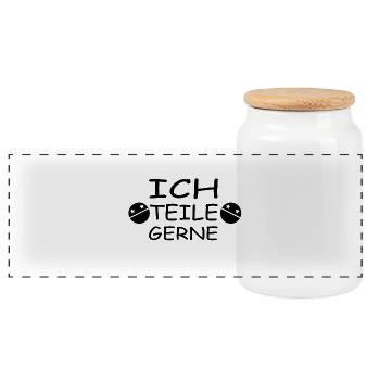 Ich teile gerne Techno rave ecstasy xtc schwarz - Panorama Keksdose mit Holzdeckel - Weiß - Vorne