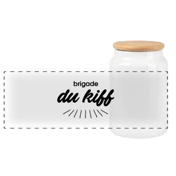 Brigade du kiff - Boîte à biscuits avec couvercle en bois - blanc - Devant