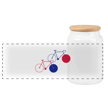 bike fixie fahrrad cycling sommer radsport rad - Panorama Keksdose mit Holzdeckel - Weiß - Vorne
