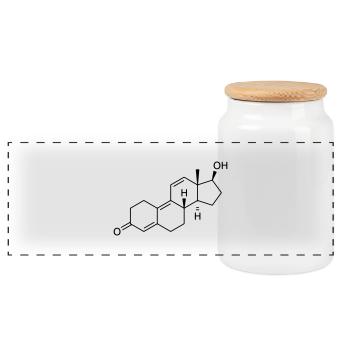 Trenbolone - Boîte à biscuits avec couvercle en bois - blanc - Devant