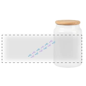 footprints - Boîte à biscuits avec couvercle en bois - blanc - Devant