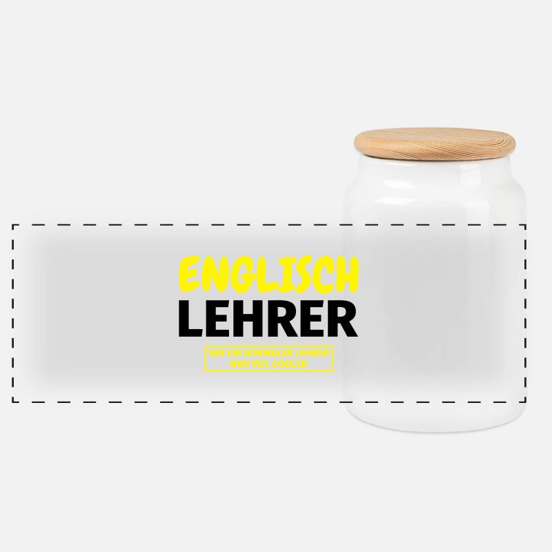 Englischlehrer Geschenk - Panorama Keksdose mit Holzdeckel - Weiß