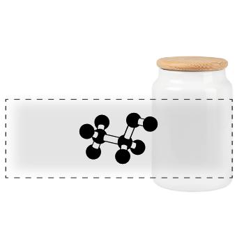 Molécule d'alcool - Boîte à biscuits avec couvercle en bois - blanc - Devant