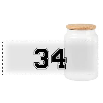 34 - Boîte à biscuits avec couvercle en bois - blanc - Devant