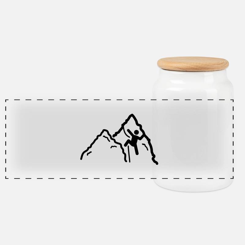 Klettern motiv - Panorama Keksdose mit Holzdeckel - Weiß