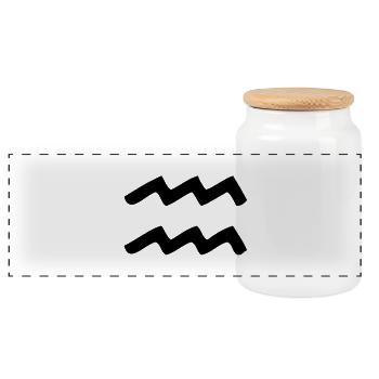 signe astrologique verseau - Boîte à biscuits avec couvercle en bois - blanc - Devant