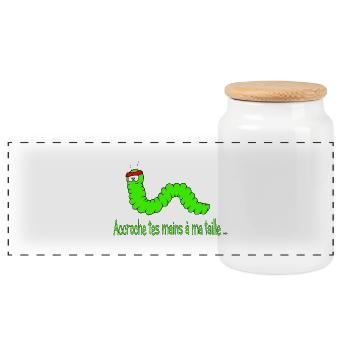 la chenille - Boîte à biscuits avec couvercle en bois - blanc - Devant