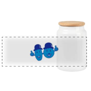 Best Friends - Panorama Keksdose mit Holzdeckel - Weiß - Vorne