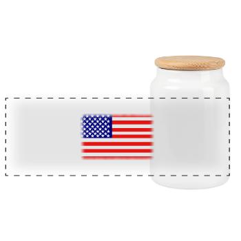 drapeau américain - Boîte à biscuits avec couvercle en bois - blanc - Devant