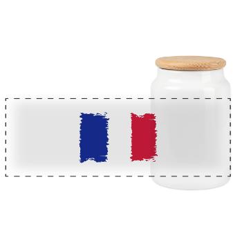 le France - Boîte à biscuits avec couvercle en bois - blanc - Devant