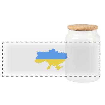 ukraine - Panorama Keksdose mit Holzdeckel - Weiß - Vorne