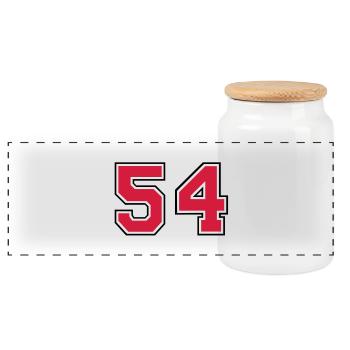 54__f2 - Boîte à biscuits avec couvercle en bois - blanc - Devant