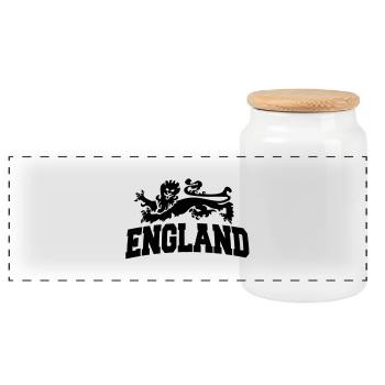 england with lion - Panorama Keksdose mit Holzdeckel - Weiß - Vorne