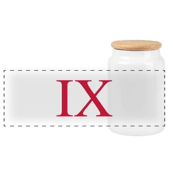 9 - Panoramic Cookie Jar with Wooden Lid - white - Front