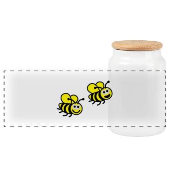 biene_bee___f3 - Boîte à biscuits avec couvercle en bois - blanc - Devant