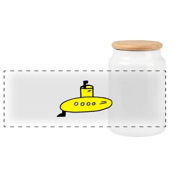 Submarine - Panorama Keksdose mit Holzdeckel - Weiß - Vorne