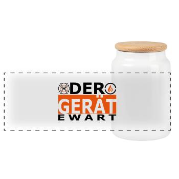 Der Gerät (ewart) - Panorama Keksdose mit Holzdeckel - Weiß - Vorne