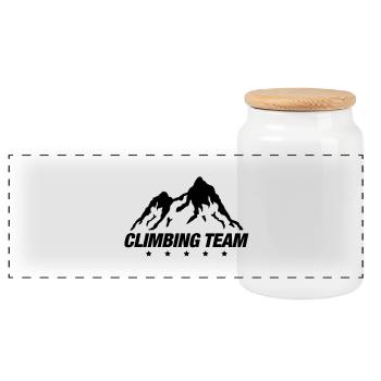 climbing_team_tp1 - Boîte à biscuits avec couvercle en bois - blanc - Devant