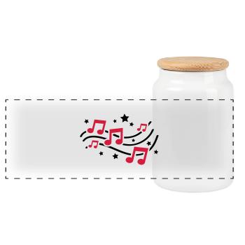 music_design_tq2 - Panorama Keksdose mit Holzdeckel - Weiß - Vorne