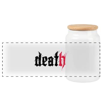 death - Panoramic Cookie Jar with Wooden Lid - white - Front