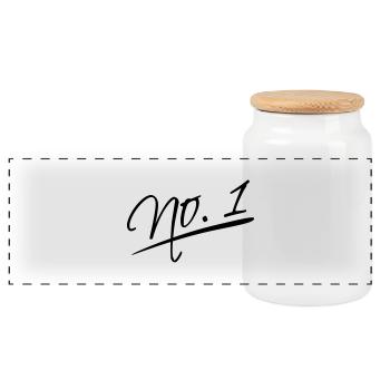 No. 1 - Boîte à biscuits avec couvercle en bois - blanc - Devant