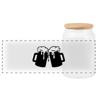 beer_1__f1 - Panorama Keksdose mit Holzdeckel - Weiß - Vorne