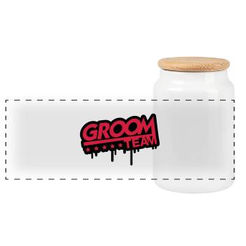 groom_team_do2 - Panorama Keksdose mit Holzdeckel - Weiß - Vorne